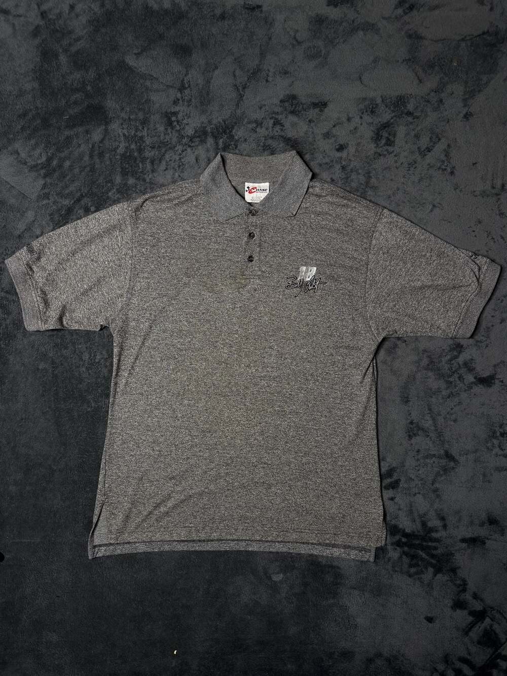 Chase Authentics Bobby Labonte Size L Gray Polo Shirt